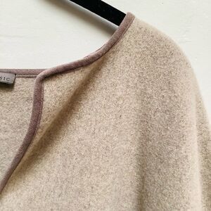 ZARA PONCHO WRAP SCARF cream brown over sized
